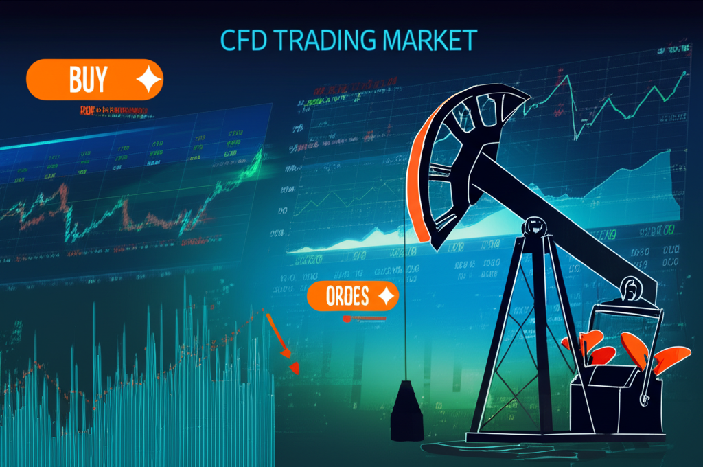 原油期貨「遠期溢價（contango）」市場狀況的視覺隱喻，一系列油桶隨著時間推移體積或價值減少，表示未來價格預期低於當前現貨價格。
